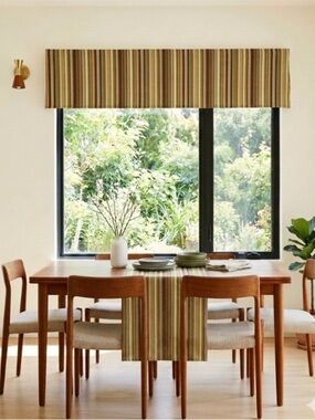 New Park Designs 72” x 14” Window Valance Lake House MCM Striped 70s Retro